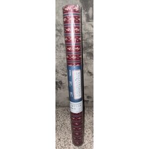 Vintage C&A Floral Maroon Wall Paper Covering 1 Roll‎ Pre-Pasted